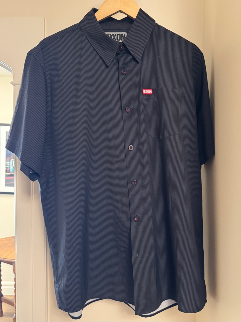 Dixxon Flannel Co. The Benny Short Sleeve Shirt - Large - black pinstriped